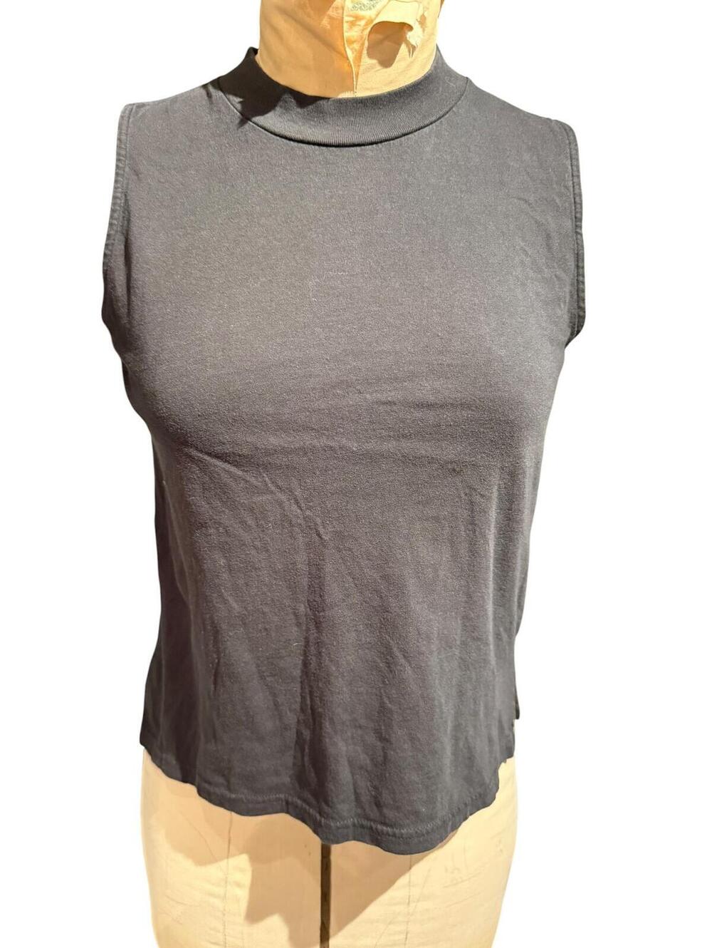 Everlane Sleeveless Black Mock Neck Top